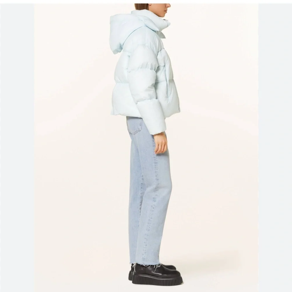 New Mackage Tessy Puffer Jacket Down Fill Light Blue Sz Medium